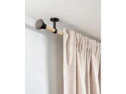 Gardinia Träger Denver geschlossen für Ø 25 mm 7,5 cm Schwarz Matt