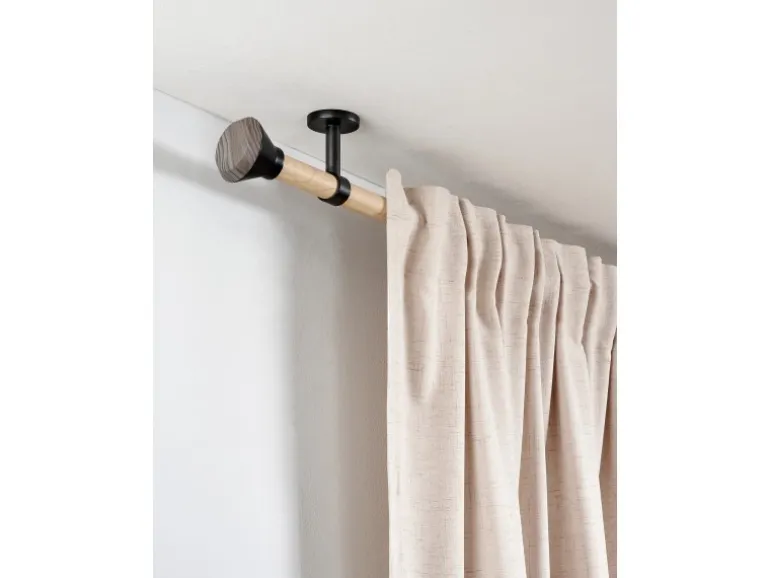 Gardinia Träger Denver geschlossen für Ø 25 mm 7,5 cm Schwarz Matt