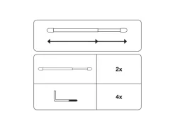 Gardinia Vitragestange flachoval Ø 11 mm Silber-Matt 100 cm - 160 cm 2-er Pack