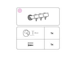 Gardinia Wandlager Holz Country Ø 25 mm Castell Eiche