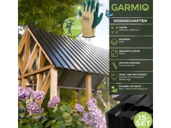 Garmio Profilblech Set 15 Stück Dachblech 115x45 Verzinkter Stahl Schwarz