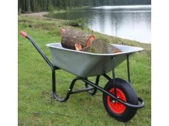 Garmio Schubkarre 85 Liter 160 kg Garten Bauschubkarre Gummi-Luftreifen Felge Verzinkt