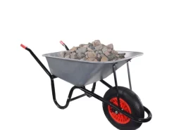 Garmio Schubkarre 85 Liter 160 kg Garten Bauschubkarre Gummi-Luftreifen Felge Verzinkt