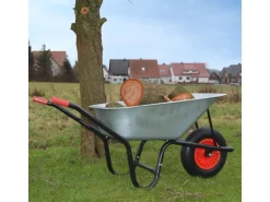 Garmio Schubkarre 85 Liter 160 kg Garten Bauschubkarre Gummi-Luftreifen Felge Verzinkt