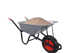 Garmio Schubkarre 85 Liter 160 kg Garten Bauschubkarre Gummi-Luftreifen Felge Verzinkt