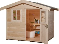 Gartenhaus 123 Gr.2 Satteldach Natur 28 mm