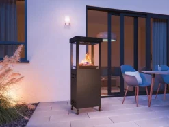 Gaskamin Ridera 6,5 kW mit Panoramaglas und Lava-Deko-Steinen