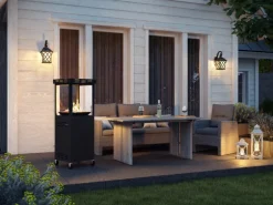 Gaskamin Ridera 6,5 kW mit Panoramaglas und Lava-Deko-Steinen