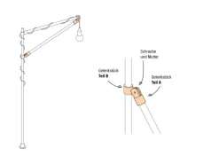 Gelenkstück Teil B Silber verzinkt für Stahlrohr Ø 2,7 cm