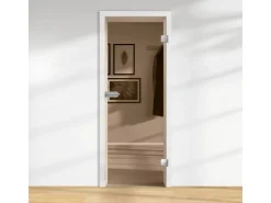 Glasdrehtür ESG Bronze DIN LI/RE 1972 x 709 x 8 mm