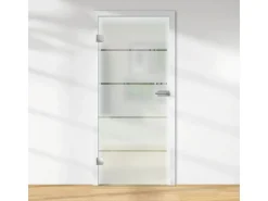 Glasdrehtür ESG Floatglas 36/38 Dekor Siebdruck DIN Links 1972 x 834 x 8 mm