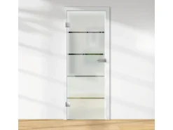 Glasdrehtür ESG Floatglas Dekor Siebdruck 36/15 DIN Links 1972 x 709 x 8 mm