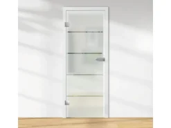 Glasdrehtür ESG Floatglas Dekor Siebdruck 36/38 DIN Links 1972 x 709 x 8 mm