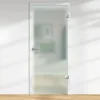 Glasdrehtür ESG Floatglas satiniert DIN Rechts 2097 x 834 x 8 mm