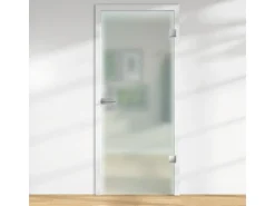 Glasdrehtür ESG Floatglas satiniert DIN Rechts 2097 x 834 x 8 mm