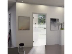 Glasdrehtür ESG Floatglas Dekor Siebdruck 36/81 DIN Links 1972 x 834 x 8 mm