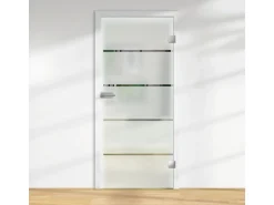 Glasdrehtür ESG Floatglas Dekor Siebdruck 36/15 DIN Rechts 1972 x 834 x 8 mm