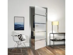 Glasdrehtür ESG Floatglas Dekor Siebdruck 36/15 DIN Rechts 1972 x 834 x 8 mm