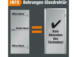 Glasdrehtür ESG Floatglas Dekor Siebdruck 36/83 DIN Rechts 1972 x 709 x 8 mm