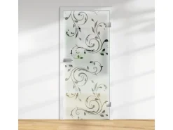 Glasdrehtür ESG Floatglas Dekor Siebdruck 36/35 DIN Rechts 1972 x 834 x 8 mm