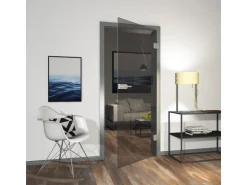 Glasdrehtür ESG Grau DIN LI/RE 1972 x 834 x 8 mm