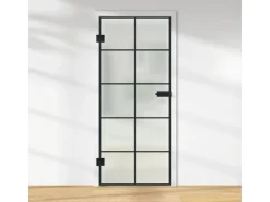 Glasdrehtür ESG satiniert Siebdruck 76/20 DIN Links 1972 x 834 x 8 mm