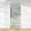 Glasdrehtür ESG satiniert Floatglas DIN Links 1972 x 834 x 8 mm