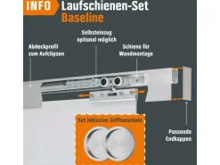Glasschiebetür ESG Floatglas Lasermattierung 56/14 DIN LI/RE 2060 x 940 x 8 mm