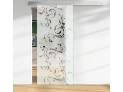 Glasschiebetür ESG Floatglas Dekor Siebdruck 36/35 DIN LI/RE 2060 x 940 x 8 mm