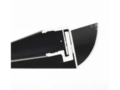 Glaszentrum Hagen 250 cm Regenrinne für Glasvordächer Schwarz 10,8 bis 17,5mm