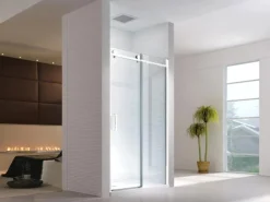 Glaszentrum Hagen - 120x195cm Nischentür Schiebetür Duschtür - Weiß