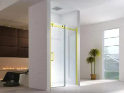 Glaszentrum Hagen - 120x195cm Nischentür Schiebetür Duschtür - Gold