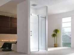 Glaszentrum Hagen - 150x195cm Nischentür Schiebetür Duschtür - Silber