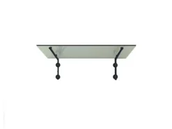 Glaszentrum Hagen L 190x90 cm Glasvordach inkl. Halter Ral7016 Klarglas