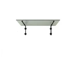 Glaszentrum Hagen L 120x90 cm Glasvordach inkl. Halter Schwarz Klarglas