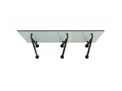 Glaszentrum Hagen V 230x90 cm Glasvordach inkl. Halter Schwarz Klarglas