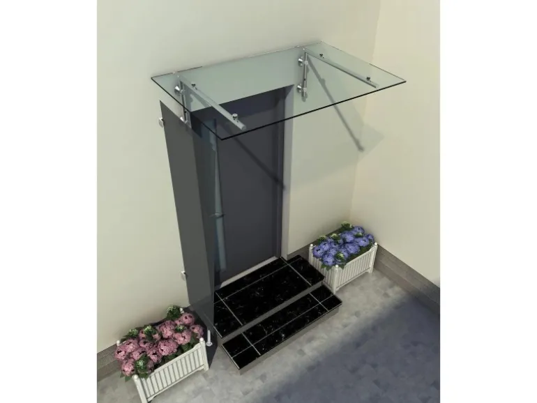 Glaszentrum Hagen 80x200x60 cm Seitenteil für Glasvordach Grafitgrau