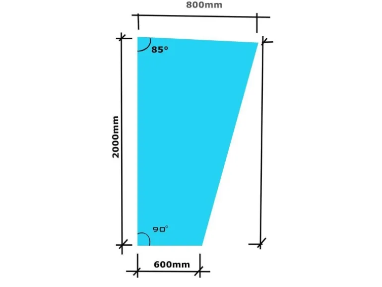 Glaszentrum Hagen 80x200x60 cm Seitenteil für Glasvordach Grafitgrau