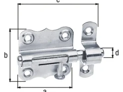 Grendelriegel ohne Feder Edelstahl 39 mm x 38 mm