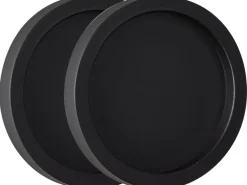 Griffmuschelpaar Rund Aluminium Matt Schwarz Ø 63 mm zum Kleben