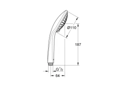 Grohe Handbrause Euphoria 110 Champagne 3 Strahlarten Chrom