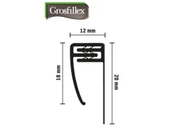 Grosfillex Abschlußprofil 5 - 8 mm klippbar Grau 260 cm