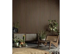 Grosfillex Wandverkleidung Element 3D Optik Linio 260 cm x 37,5 cm Walnut