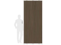 Grosfillex Wandverkleidung Element 3D Optik Linio 260 cm x 37,5 cm Walnut
