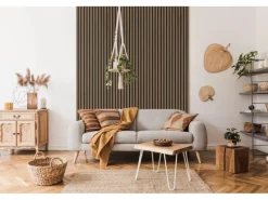 Grosfillex Wandverkleidung Element 3D Optik Linio 260 cm x 37,5 cm Walnut