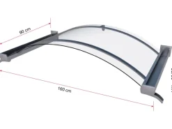 Gutta Bogenvordach BV/B 160 Edelstahloptik 25 cm x 160 cm x 90 cm