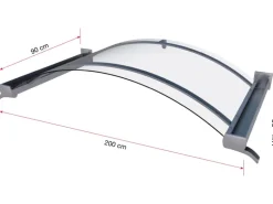Gutta Bogenvordach BV/B 200 Edelstahloptik 30 cm x 200 cm x 90 cm