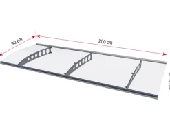 Gutta Pultvordach PT/ET 200 Edelstahloptik 22,5 cm x 200 cm x 90 cm