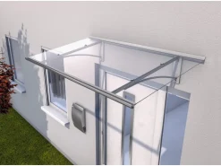 Gutta Pultvordach PT/GR 160 Edelstahloptik 27 cm x 160 cm x 90 cm