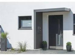 Gutta Rechteckvordach BS PLUS 200 Seite Links BK Anthrazit Vorbereitung Klingel